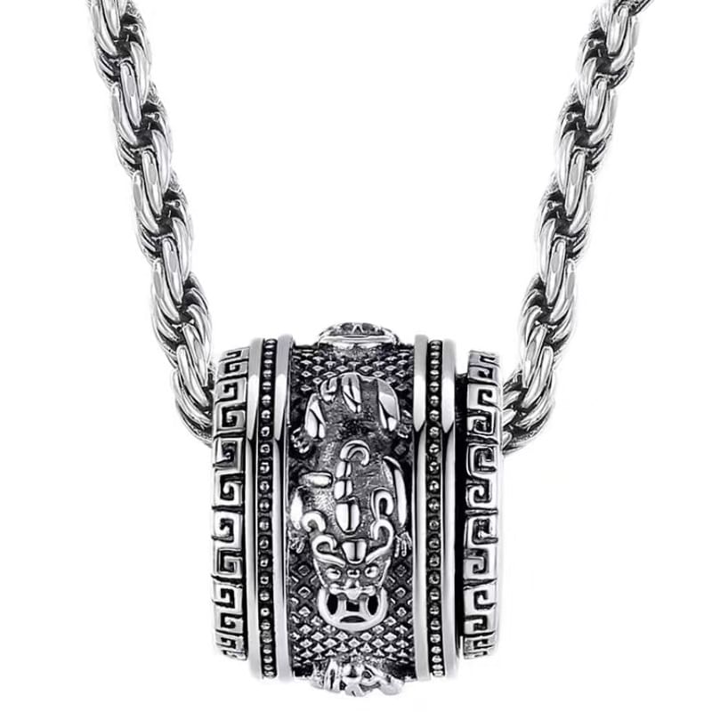 Embossed Alloy Pendant / Cord Necklace / Alloy Necklace / Set