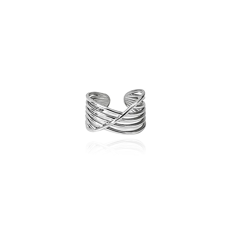 Layered Stainless Steel Open Ring (Various Designs) / Set