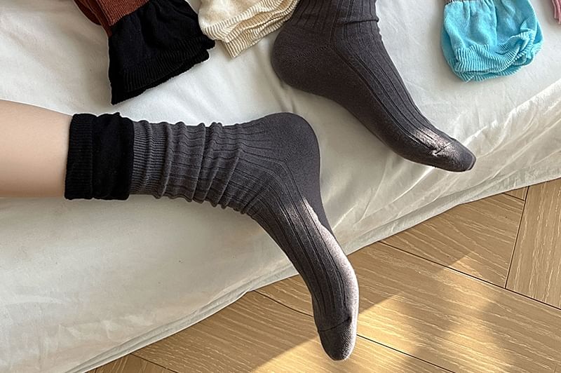 Two Tone Ribbed Socks / Set