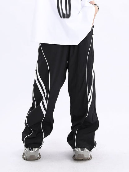 Low Waist Striped Loose-Fit Wide-Leg Sweatpants