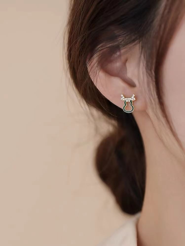 Christmas Rhinestone Asymmetrical Stud Earring