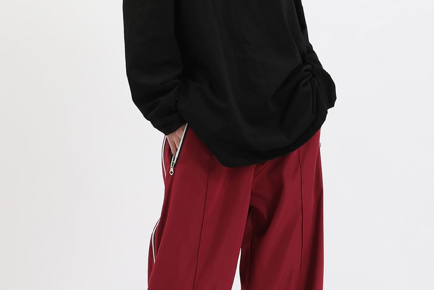 Low Waist Striped Zip-Up  Loose-Fit Wide-Leg Sweatpants