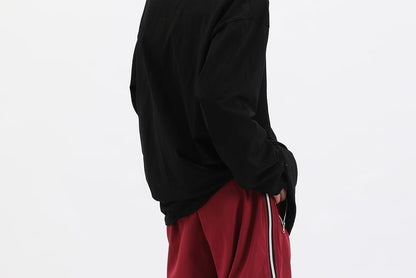 Low Waist Striped Zip-Up  Loose-Fit Wide-Leg Sweatpants