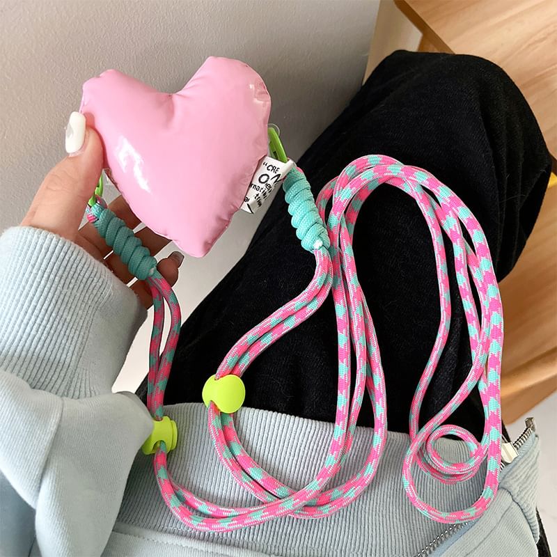 Heart Padded Clip On Phone Lanyard