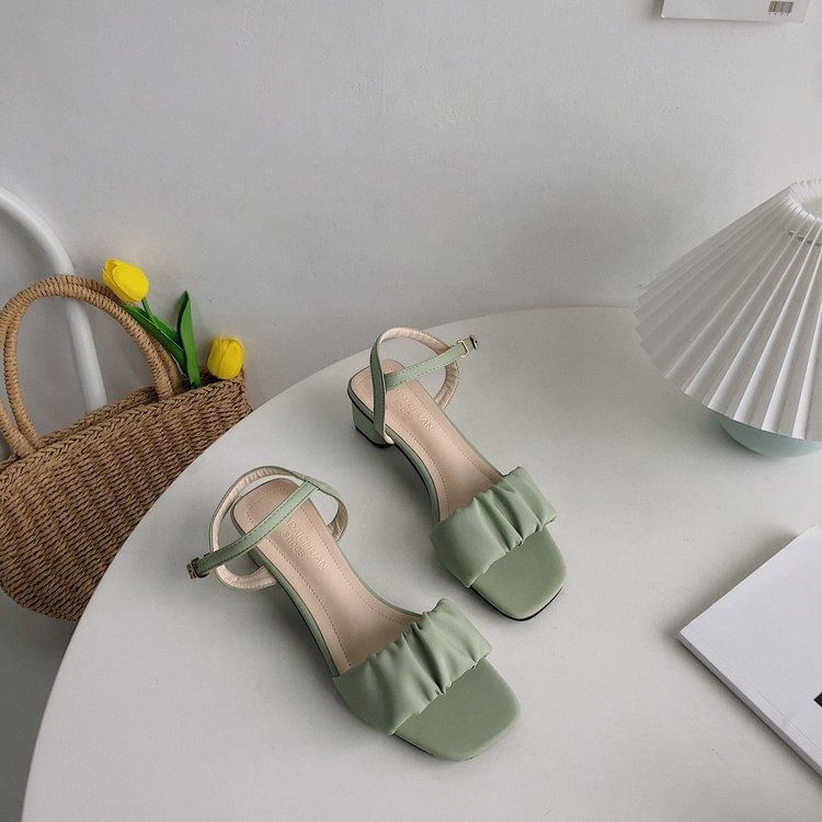 Ruched Ankle Sandals Strap