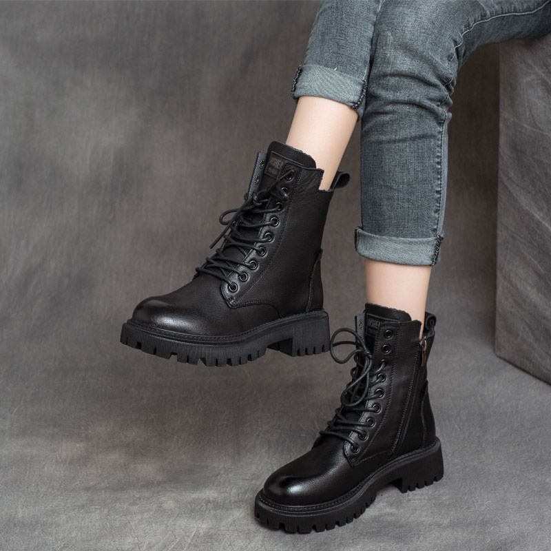 Boots Short Lace Up Platform