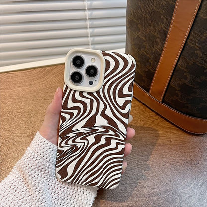 Zebra Print Strap Phone Case - iPhone 15 Pro Max / 15 Pro / 15 Plus / 15 / 14 Pro Max / 14 Pro / 14 Plus / 14 / 13 Pro Max / 13 Pro / 13 / 13 mini / 12 Pro Max / 12 Pro / 12 / 12 mini / 11 Pro Max / 11 Pro / 11