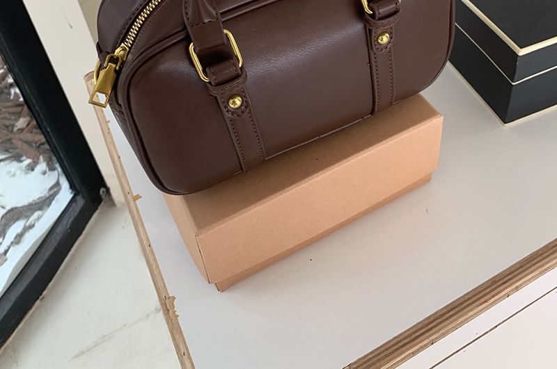 Faux Bag Crossbody Top Leather Plain Handle