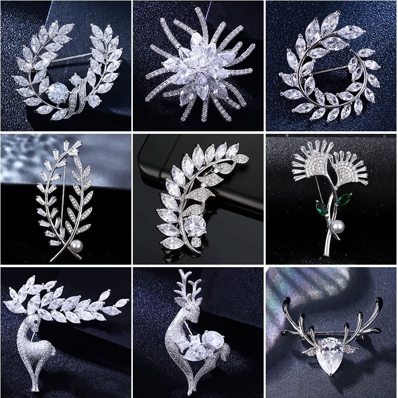 Rhinestone Alloy Brooch (Various Designs)