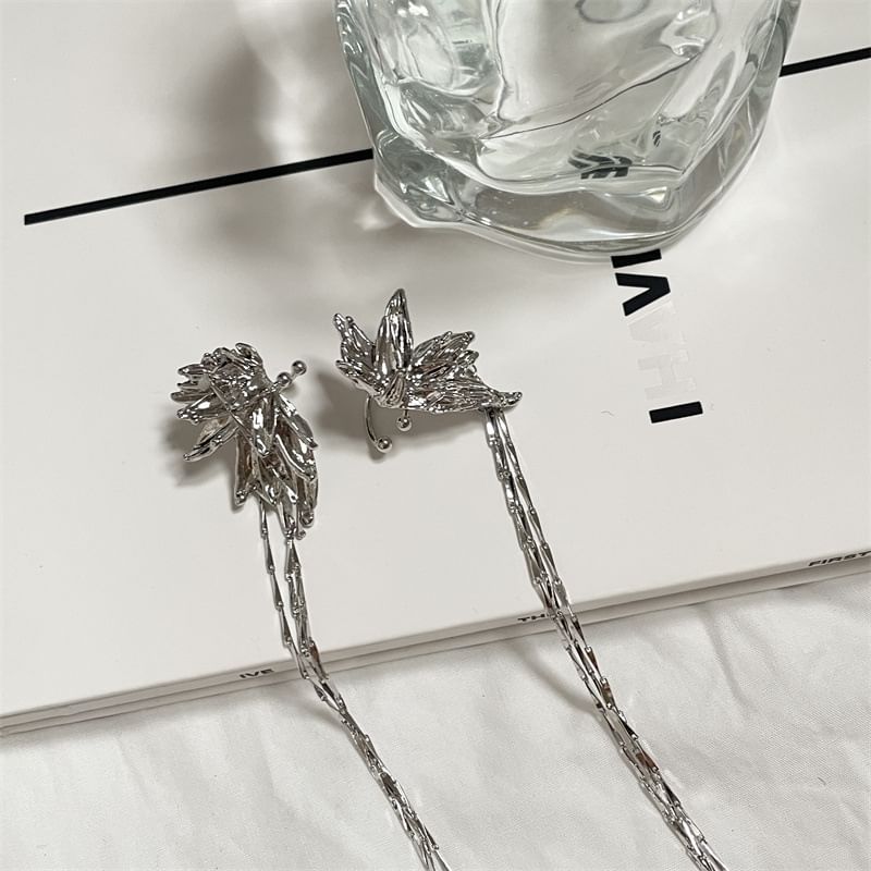 Butterfly Alloy Cuff Threader Earring