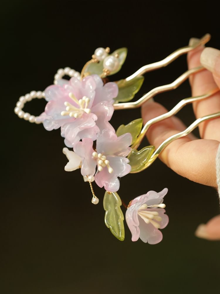 Floral Glass Alloy Hair Comb (Various Designs)