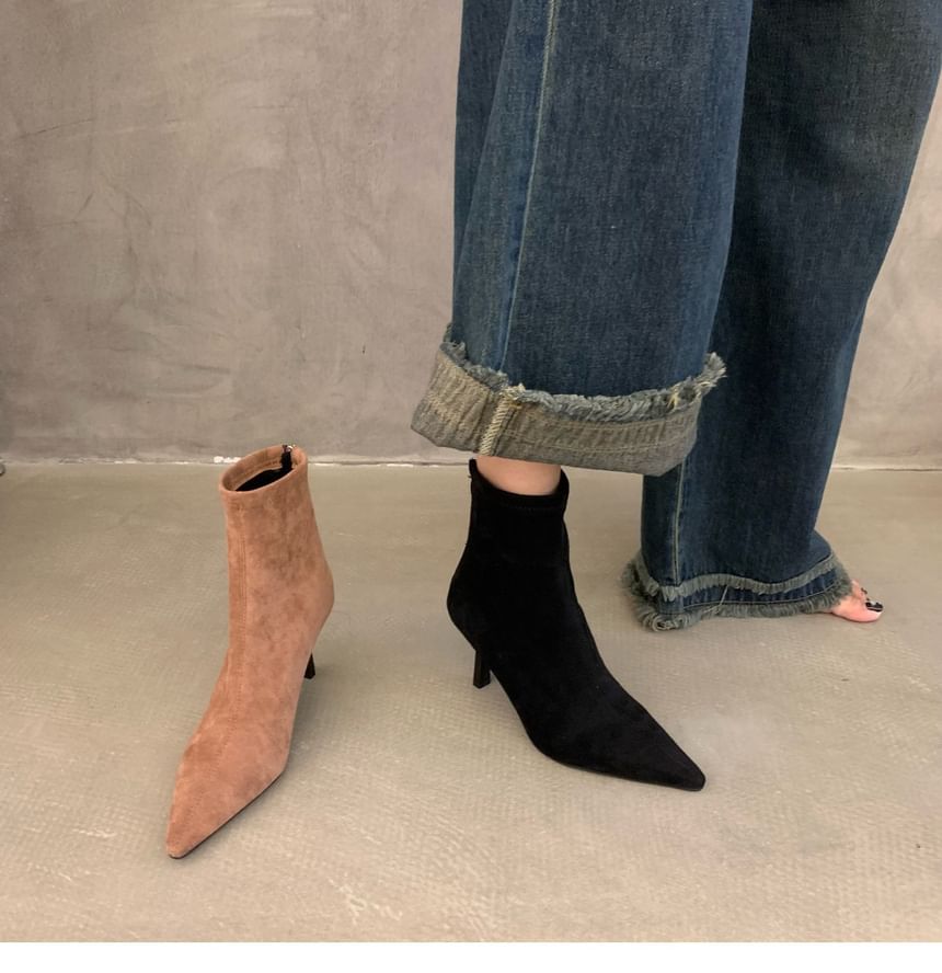 Pointy High Heel Short Boots