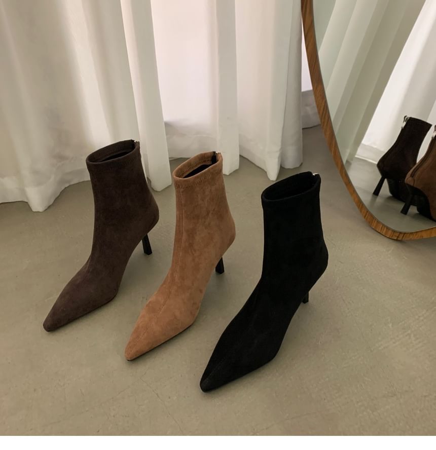 Pointy High Heel Short Boots
