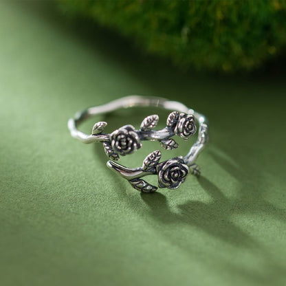 Rose Sterling Silver Open Ring