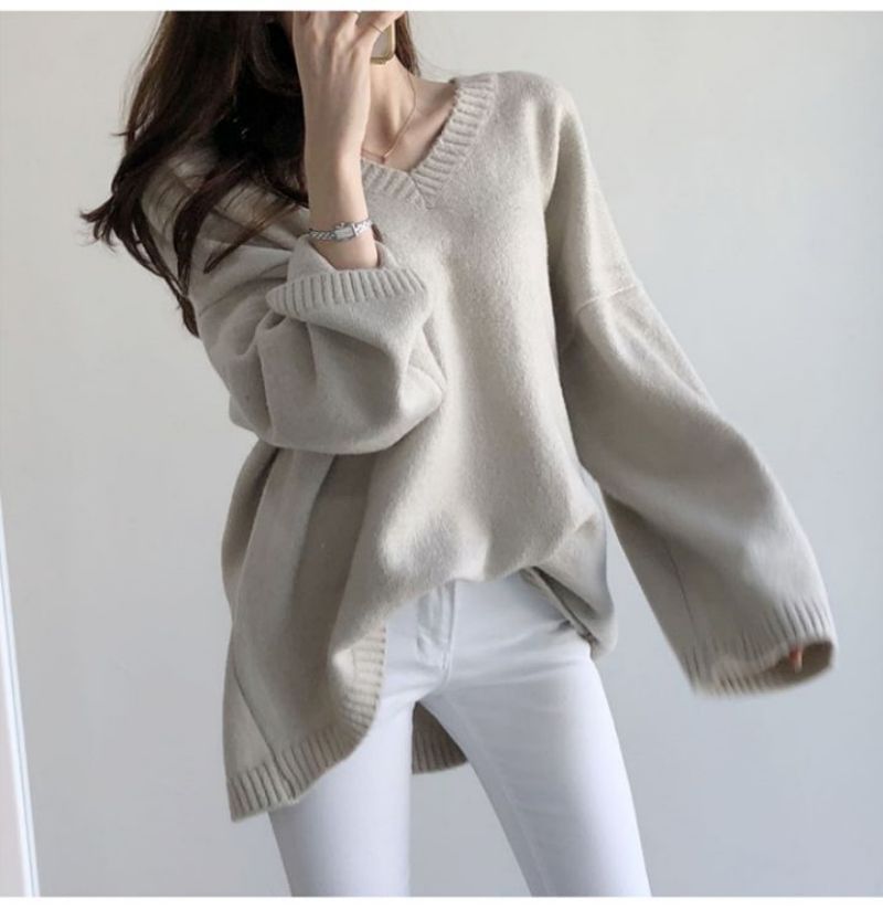 Oversized V-Neck Sweater