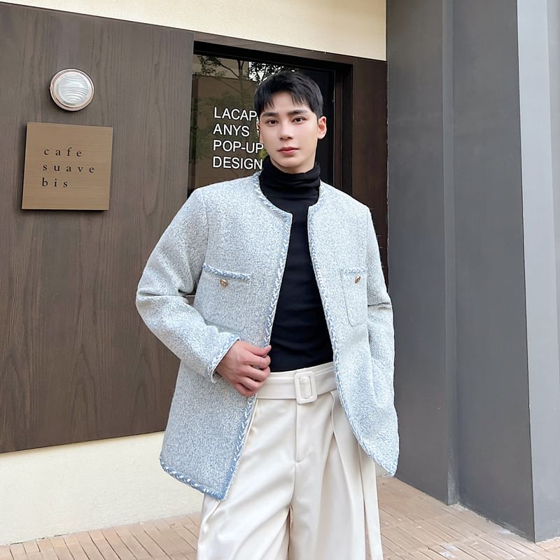 Tweed Open Front Jacket