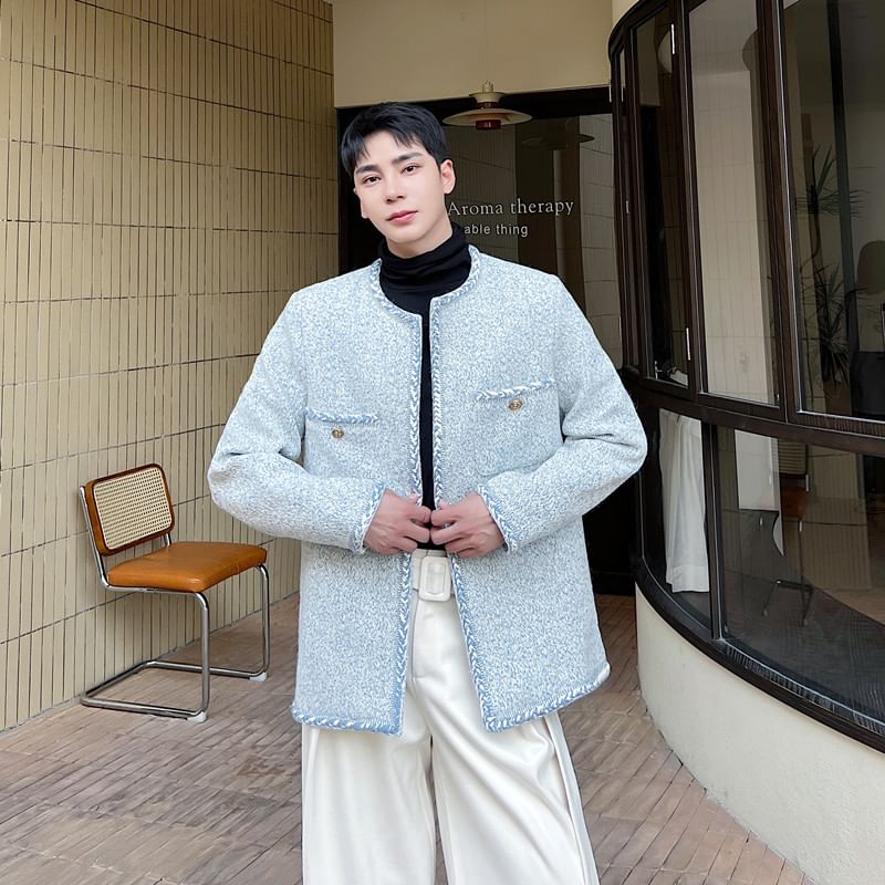 Tweed Open Front Jacket