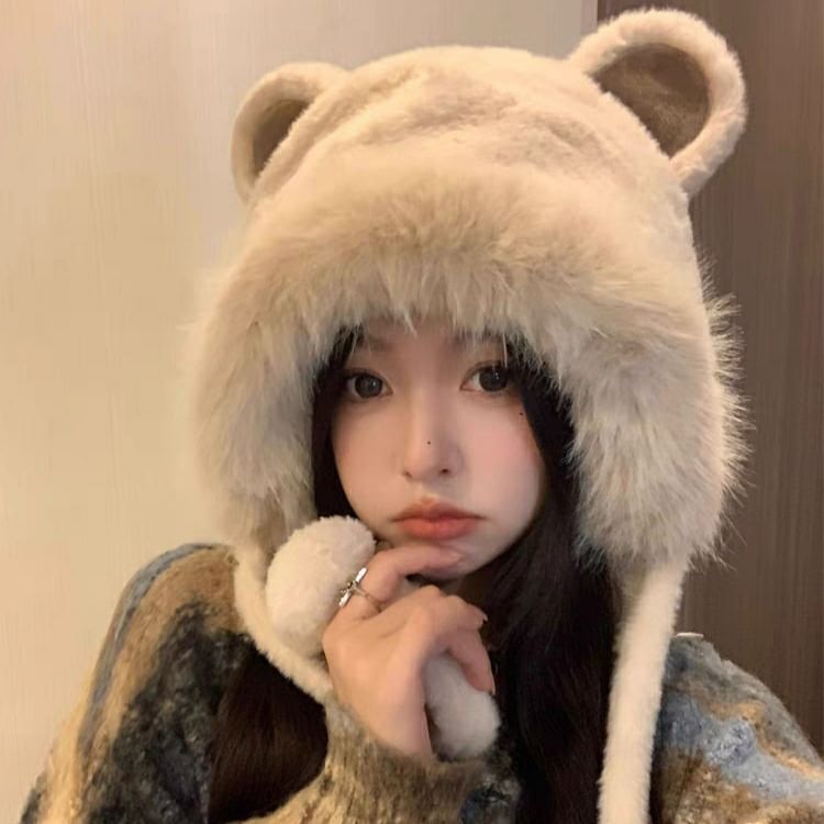 Ear Hat Bear Bonnet Fluffy