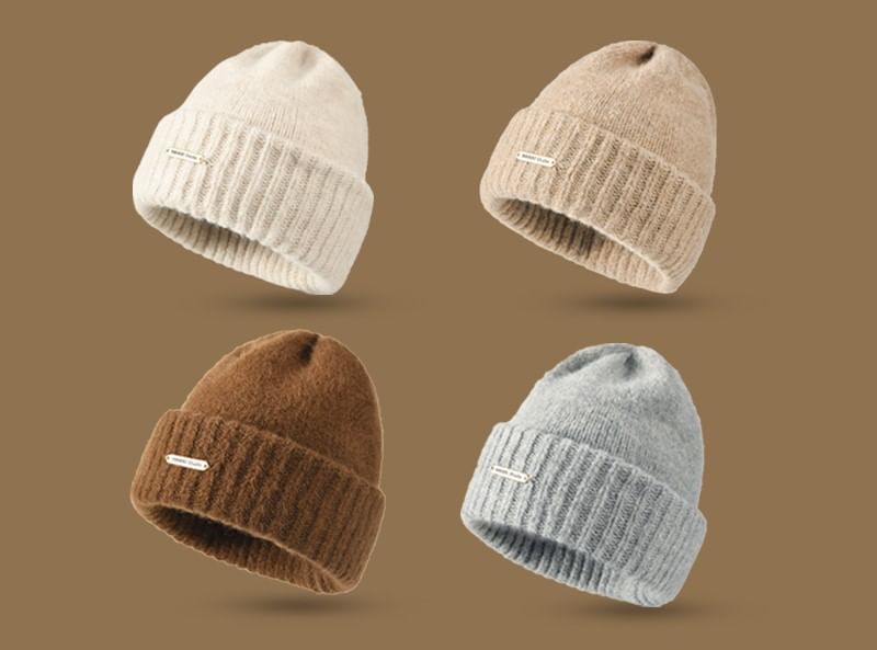 Knit Plain Casual Beanie