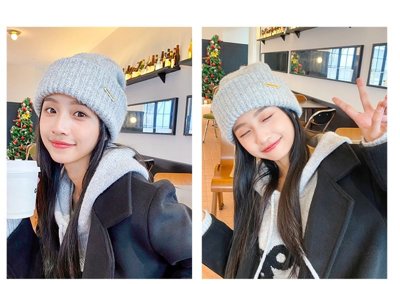 Knit Plain Casual Beanie