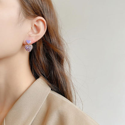 Rhinestone Alloy Drop Earring