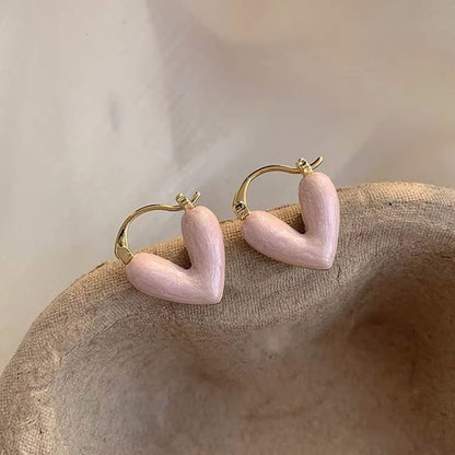 Heart Glaze Alloy Hoop Earring