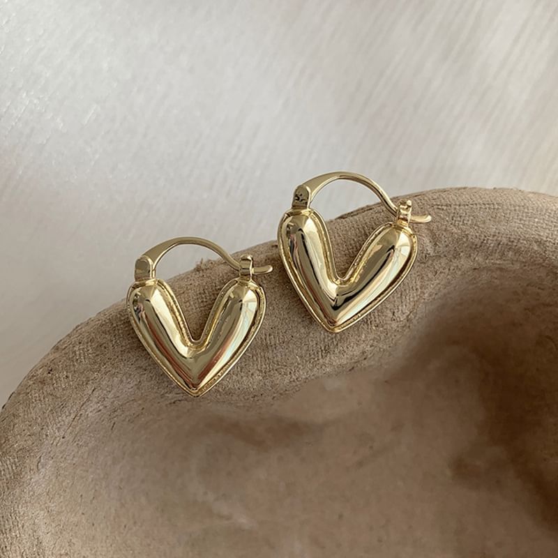 Heart Glaze Alloy Hoop Earring