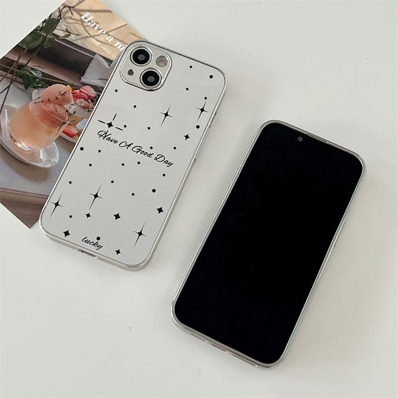 Heart Rhinestone Mirrored Phone Case - iPhone 15 Pro Max / 15 Pro / 15 / 14 Pro Max / 14 Pro / 14 / 13 Pro Max / 13 Pro / 13 / 12 Pro Max / 12 Pro / 12 / 11 Pro Max / 11