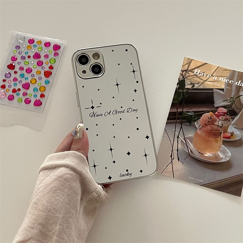 Rhinestone Phone Heart Case Mirrored