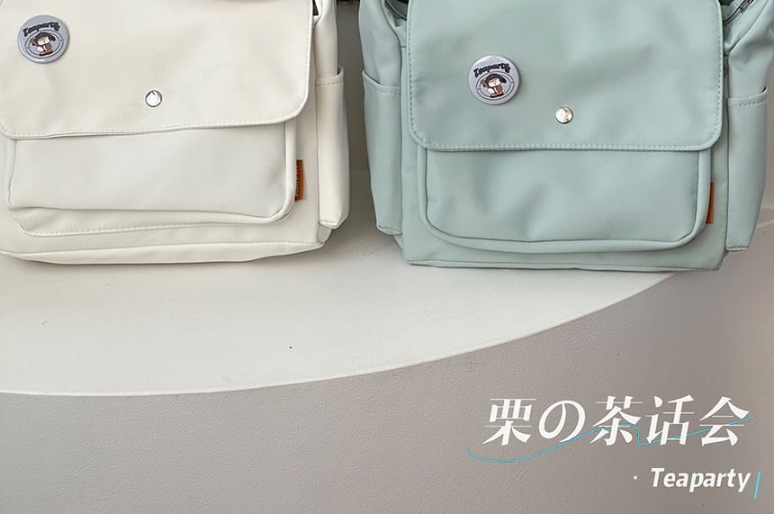 Plain Flap Crossbody Bag / Charm / Set