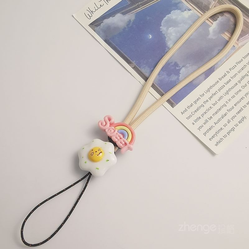 Lettering Fried Egg Phone Strap