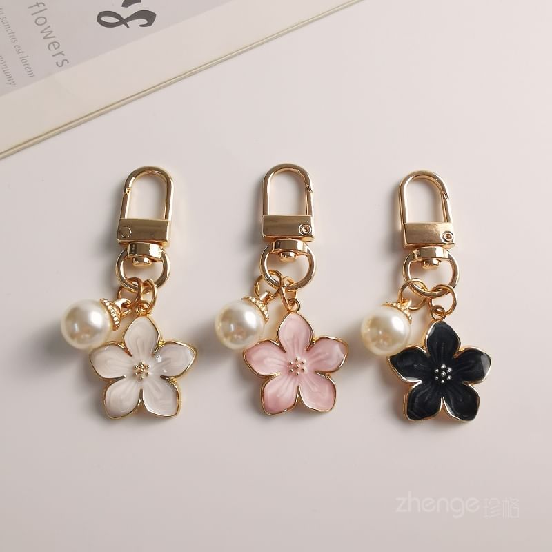 Floral Faux Pearl Phone Charm