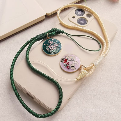 Floral Woven Cord Phone Strap