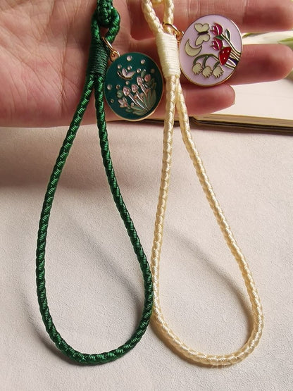 Floral Woven Cord Phone Strap