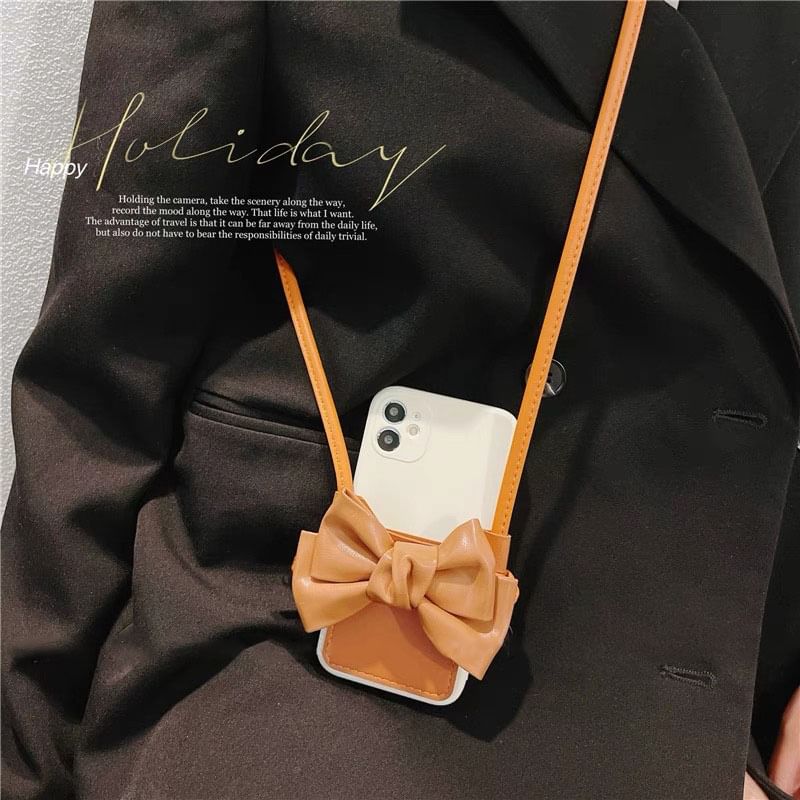 Leather Faux Bow Phone Case