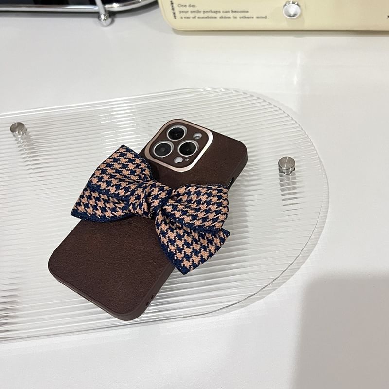 Houndstooth Bow Phone Case