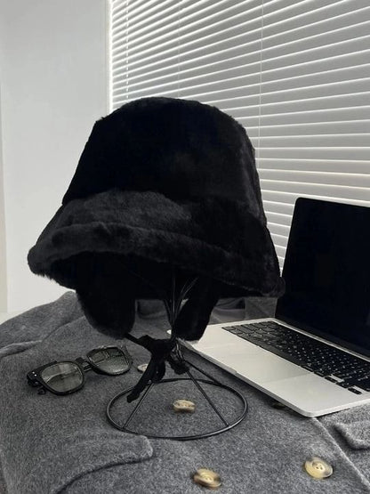 Fleece Plain Bucket Hat