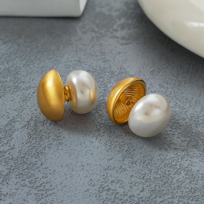 Faux Pearl Brushed Alloy Ear Jacket