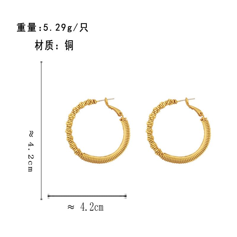 Textured Alloy Hoop Earring