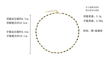 Glass Bead Alloy Bracelet / Necklace