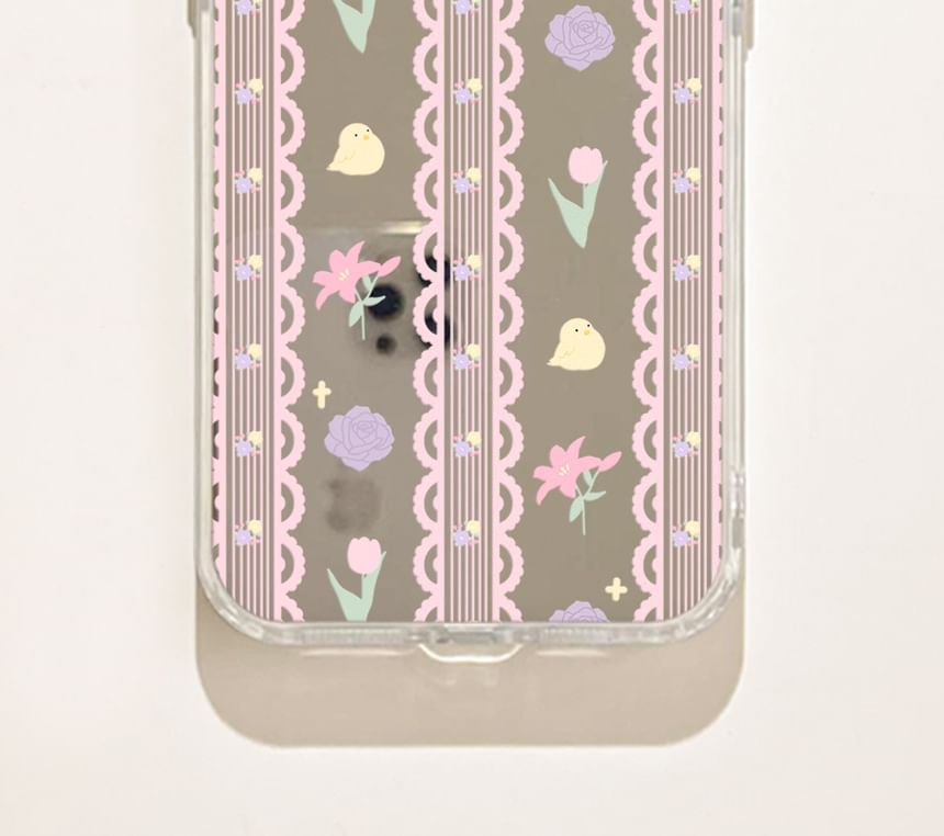 Case Mirrored Phone Lace Floral Print