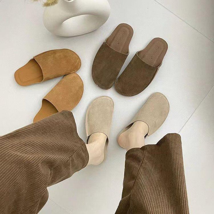 Faux Suede Mules