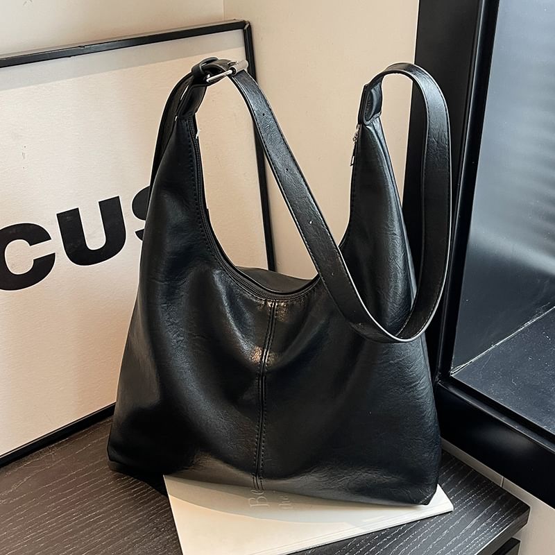 Plain Bag Faux Leather Tote