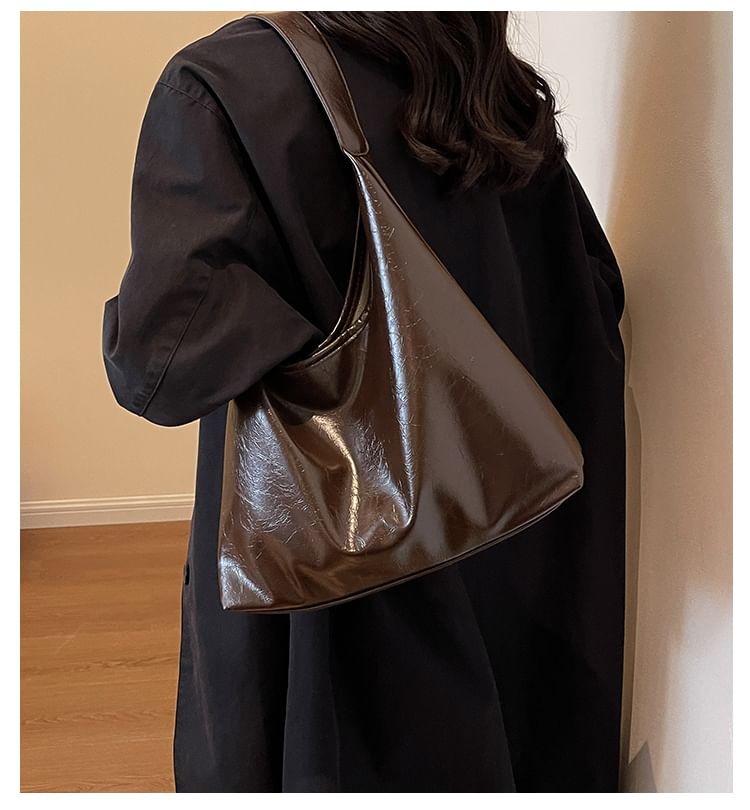 Leather Tote Faux Bag Plain