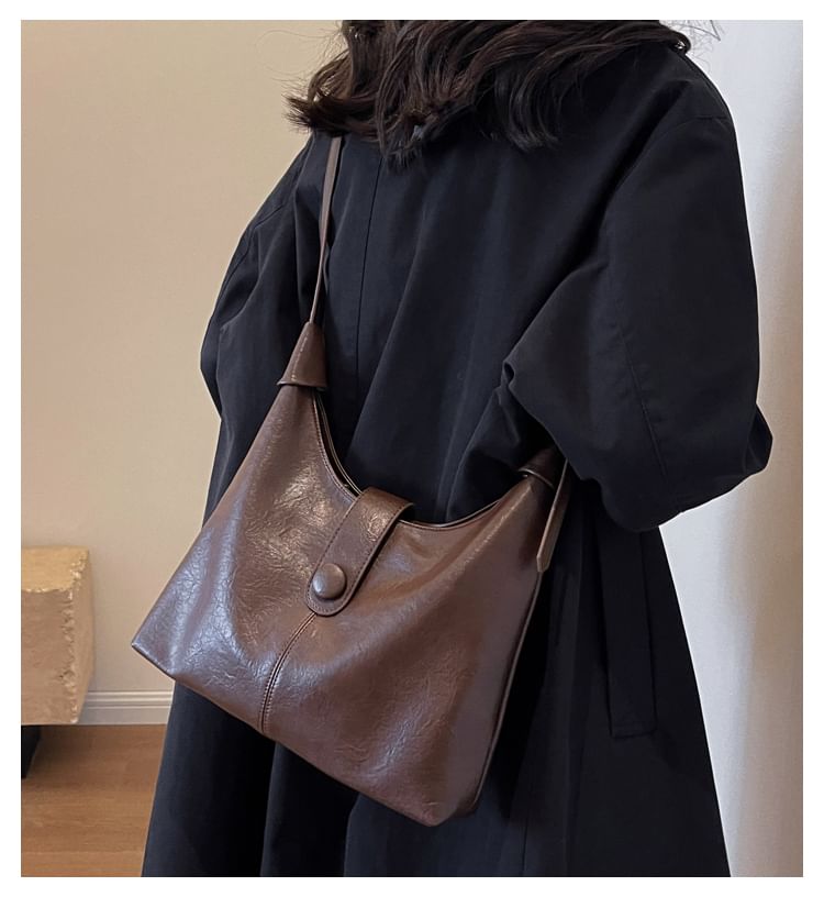 Bag Plain Faux Leather Tote