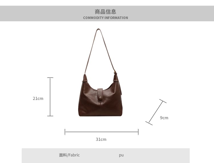 Bag Faux Tote Leather Plain
