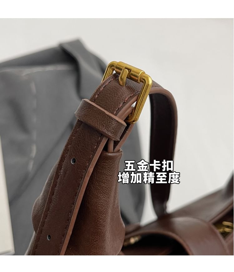 Bag Faux Tote Leather Plain