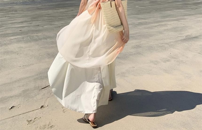 Maxi Dress Print Strap A-Line Spaghetti