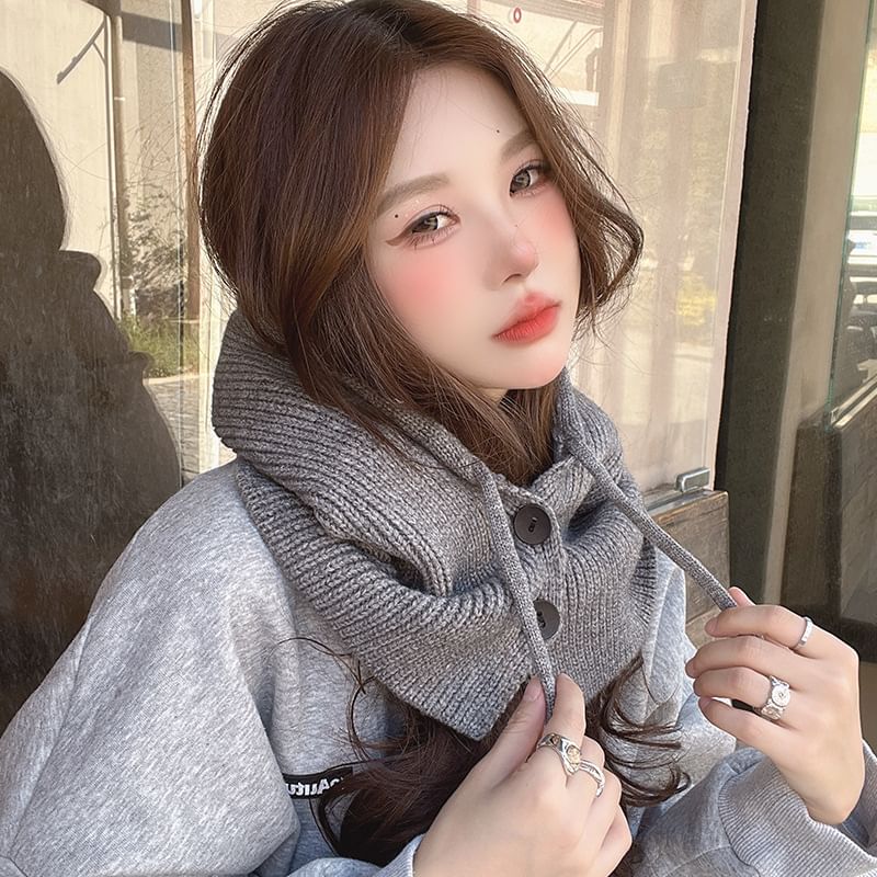 Knit Balaclava Buttoned