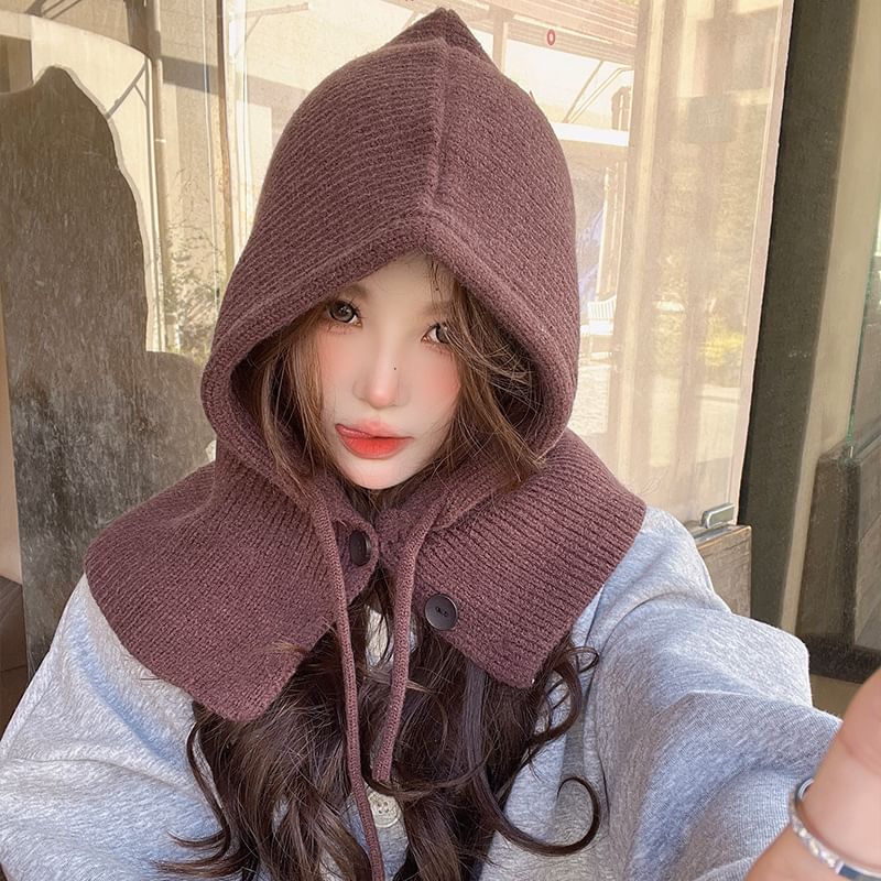 Knit Balaclava Buttoned